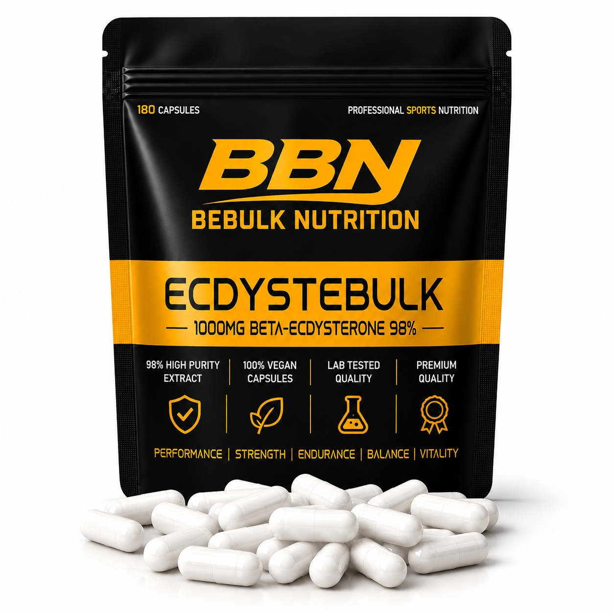 Ecdystebulk - Beta-Ecdysteron 98% - Kapselen - BeBulk Nutrition