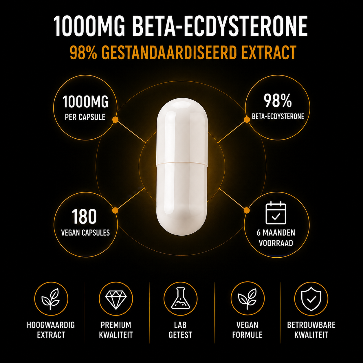 Ecdystebulk - Beta-Ecdysteron 98% - Kapselen - BeBulk Nutrition