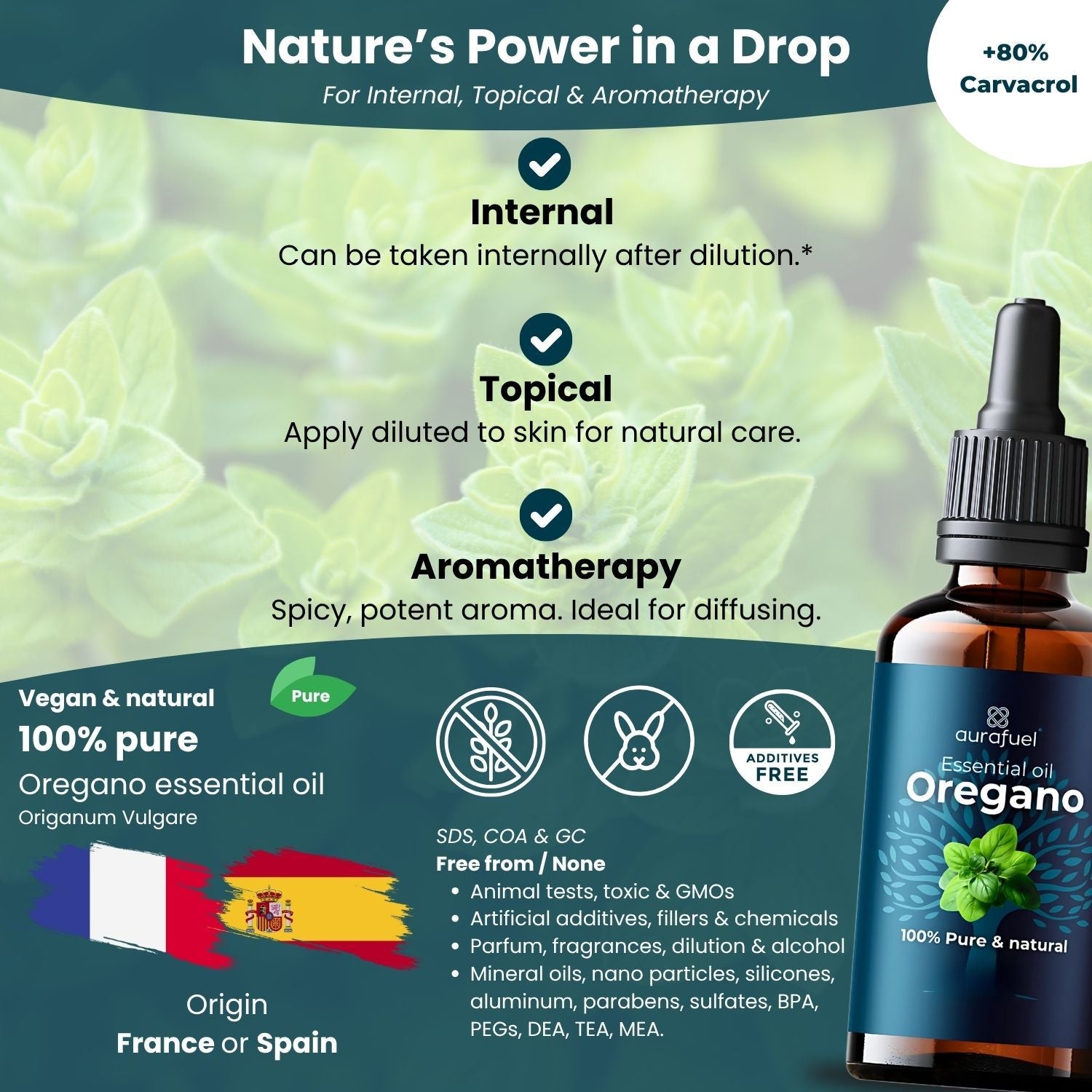 Oregano-Ueleg natierlech a pur