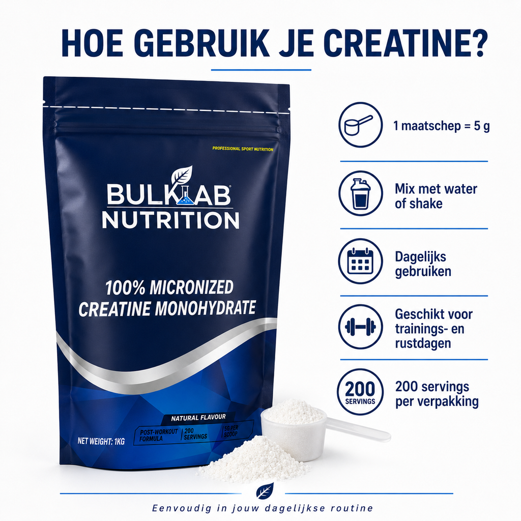 100% Kreatin Monohydraat mikroniséiert - BulkLab Nutrition