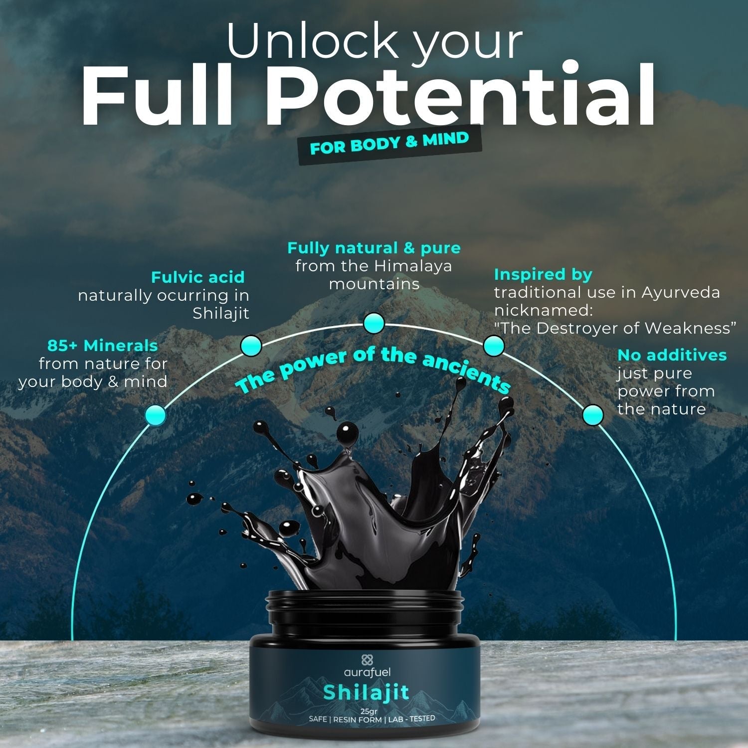 Pure Shilajit Harz aus dem Himalaya - 100% authentesch a gereinegt