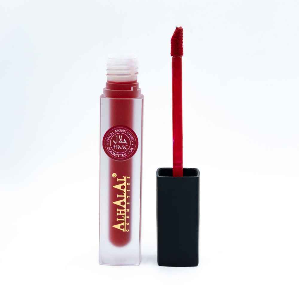 Alhalal Cosmetics Smooth Liquid Lipstick a rout mat Applikator a transparenter Verpackung