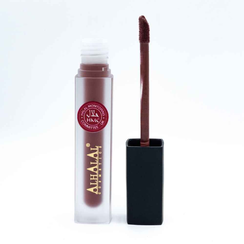 Alhalal Cosmetics flëssege Lippenstift mat Applikator an enger Beige Lipgloss-Faarf