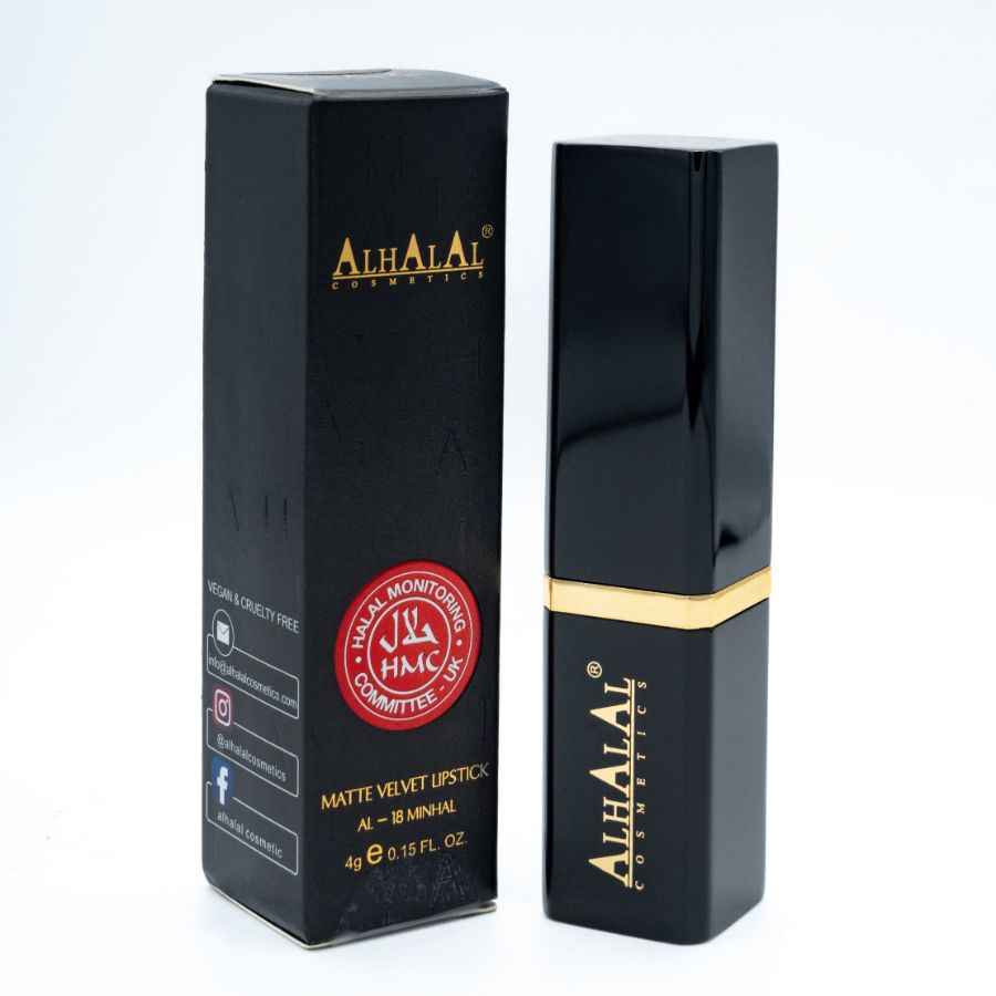Alhalal Kosmetik matte Velvet Lippenstift mat brong-orange Faarfverpakung a Tube