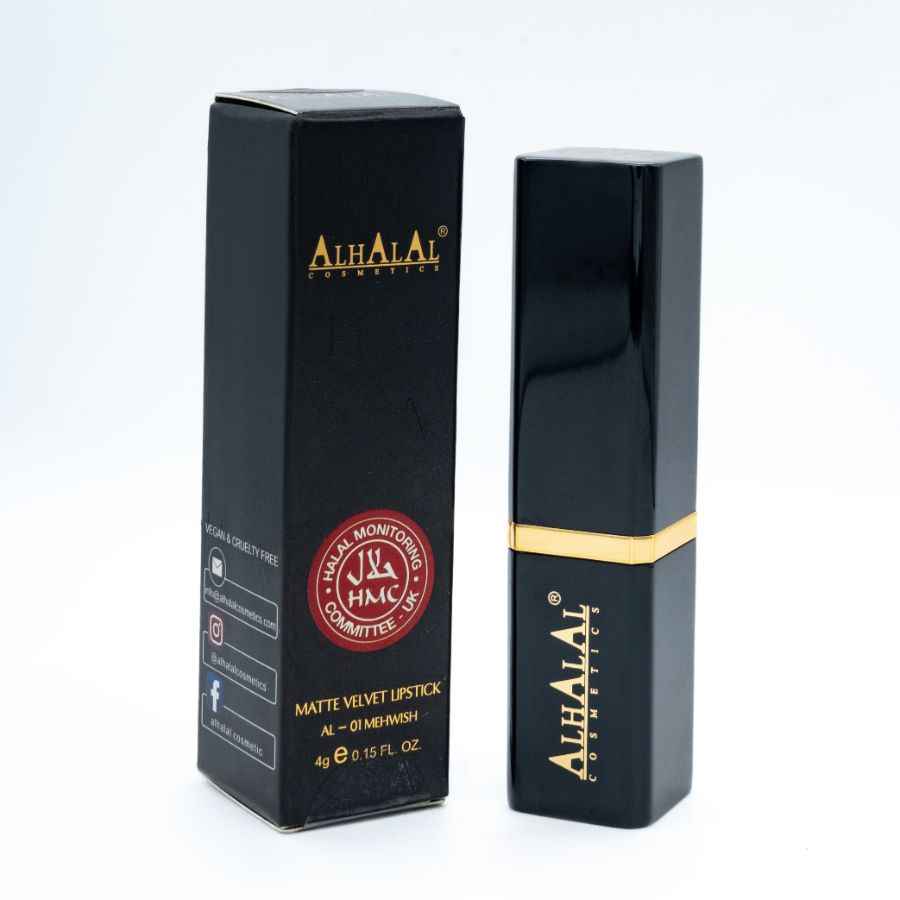 Alhalal Cosmetics matte schwaarz Samtlippenstëftverpakung an Ärmel VELVET LIPSTICK