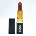 Alhalal Cosmetics Samtlippenstift an engem luxuriéise schwaarze Goldcase mat déifrosa Faarf
