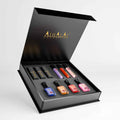 Alhalal Cosmetics luxuriéis Nagellack Set mat véier verschiddene Faarwen Nagellack an eleganter schwaarzer Verpackung
