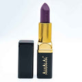 Alhalal Cosmetics Samtlippenstëft a déif violett mat luxuriéise gëllene a schwaarze Verpackung lila Lippenstëft