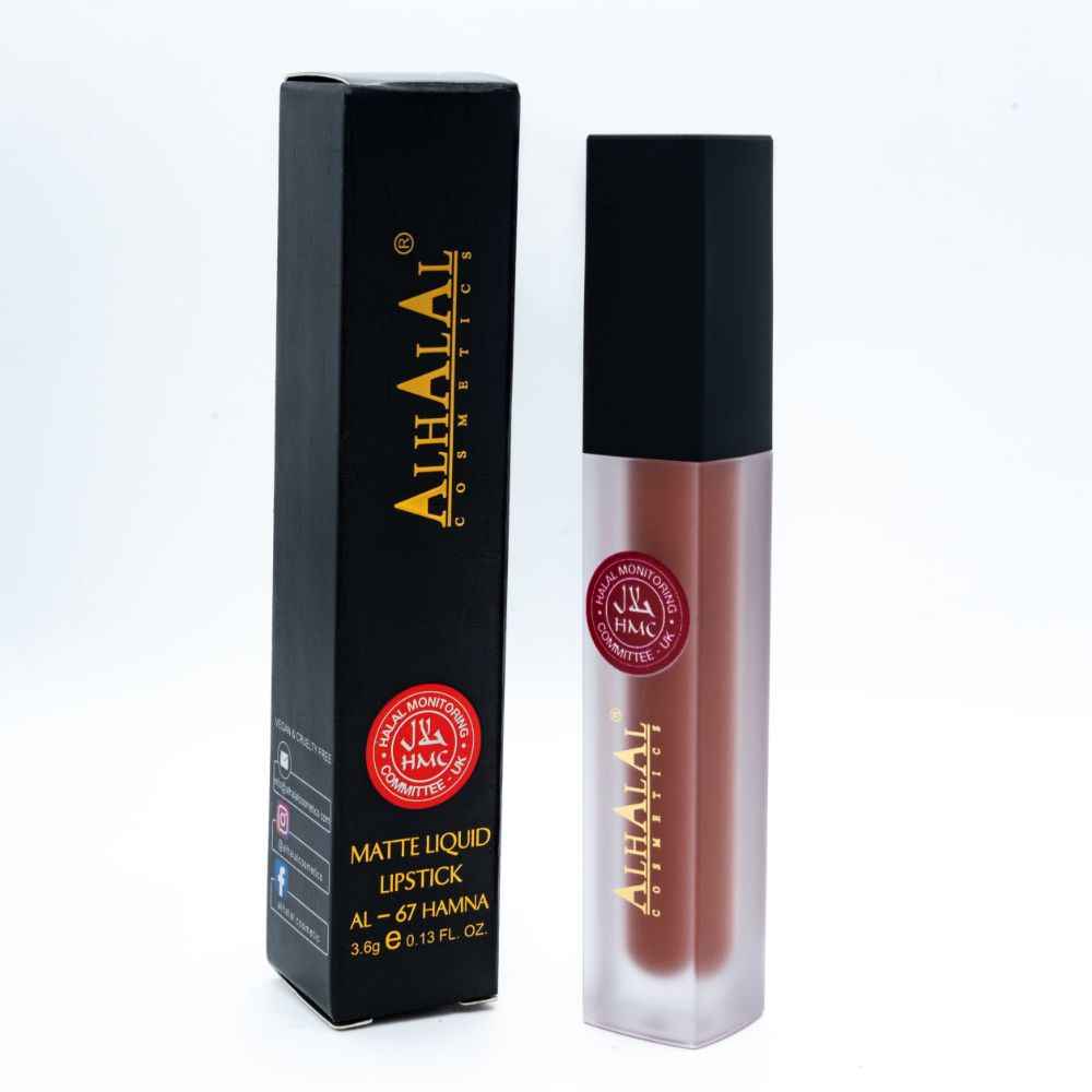 Alhalal Cosmetics flëssege Lëppestong mat mattem Finish an enger eleganter Verpackung