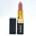 Alhalal Cosmetics Samtlippenstëft an engem mëllen bronge Lippenstëft mat schwaarzem a gëllener Hülle