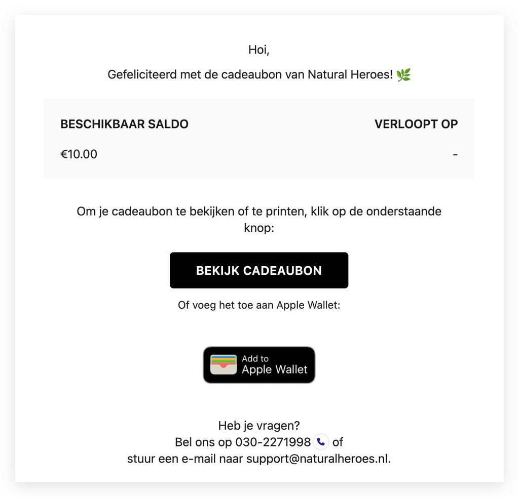 Cadeaubon Natierlech Helden