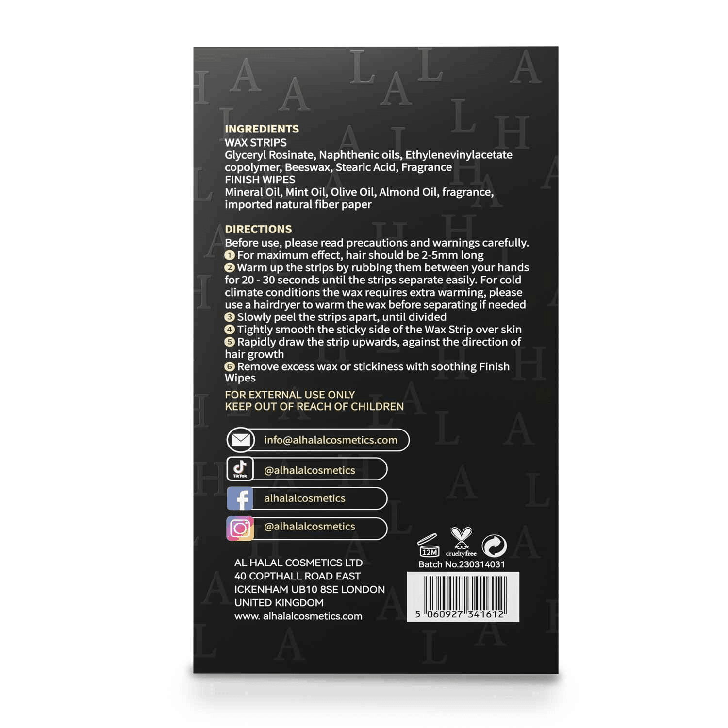 AL-298 ZARNISH WAX STRIP FIR GESIICHT AN ACHSELHÖHLEN - Halal Kosmetik