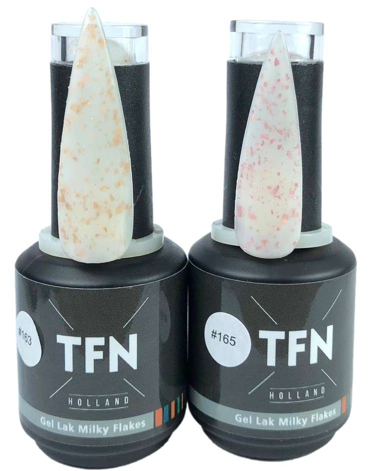 TFN Gel Lak Milky Flakes Nr. 163 Goud Glanzende Finish