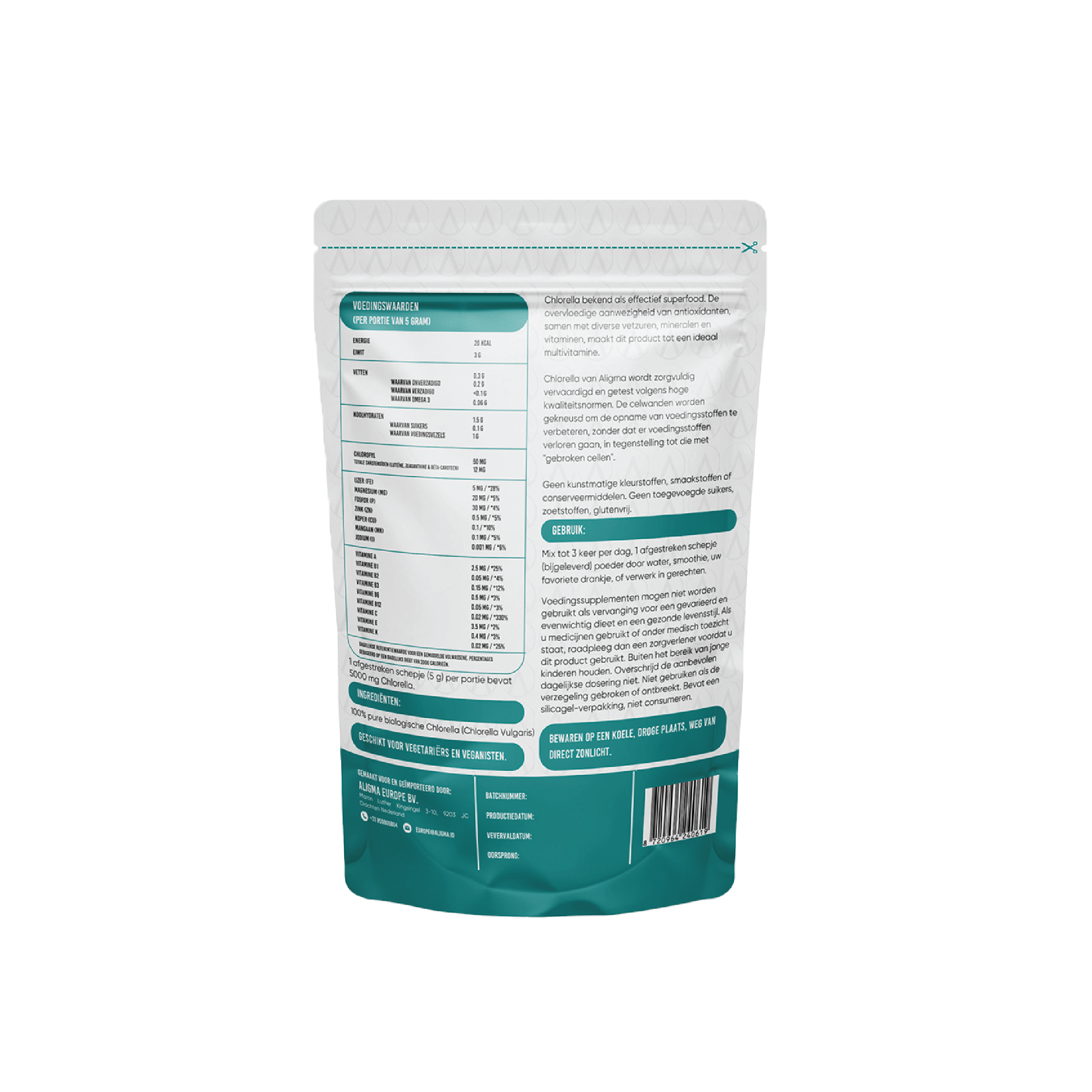 Organescht Chlorella-Pudder fir Déieren 250 Gramm